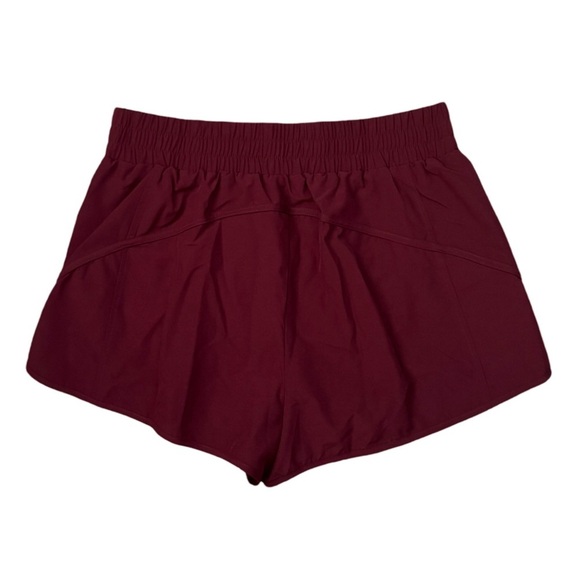 CUEPLY • Running Shorts Pickleball Athletic Gym Workout Burgundy Zipper Pocket - Picture 1 of 9